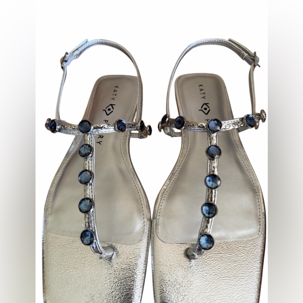Katy Perry Camie Gemstone Sandal Silver/Blue Gemstones, Size 8.5/38.5 - Picture 4 of 6